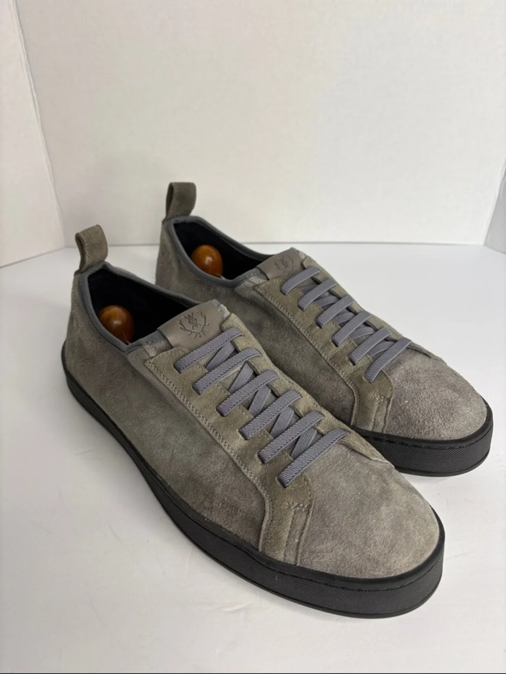 Martin Dingman Gray Suede Low-Top Sneakers with Black Sole